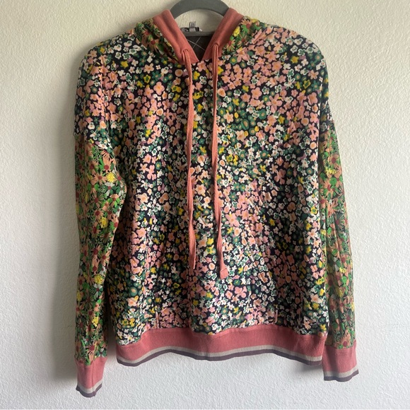 Anthropologie Conditions Apply Floral Hoodie Botanical Pattern Size Small - Picture 5 of 13
